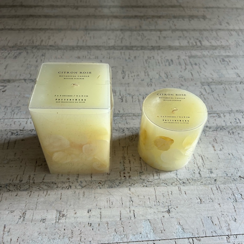 Pottery Barn Candle Set - Citron Rose scent Square